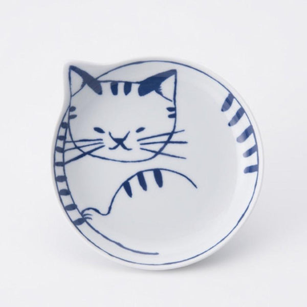 Cat Plate Set of 5 Plates ‘Neco’ Ishimaru Hasami Ware (14cm)