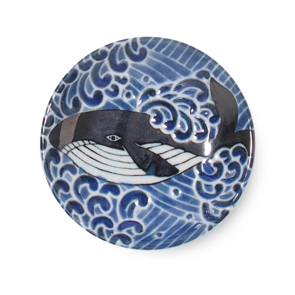 Mino Pottery Whale Mini Plate Appetizer Dessert Sushi Sauce