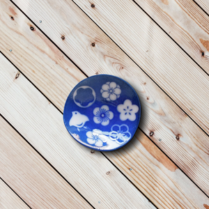 Mino Ware Bird Chopsticks Rest - Birds and Plum Flowers Design