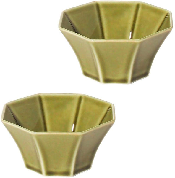 Mino Ware Mix and Match - Bean Bowl Octagonal Green