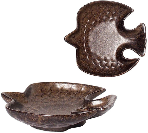 Mino Ware Bird Plate Matt Brown
