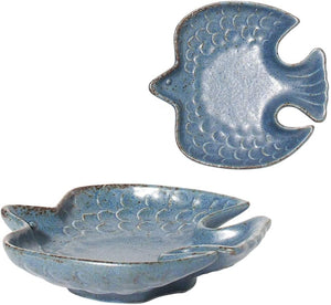 Mino Ware Bird Plate Matt Navy