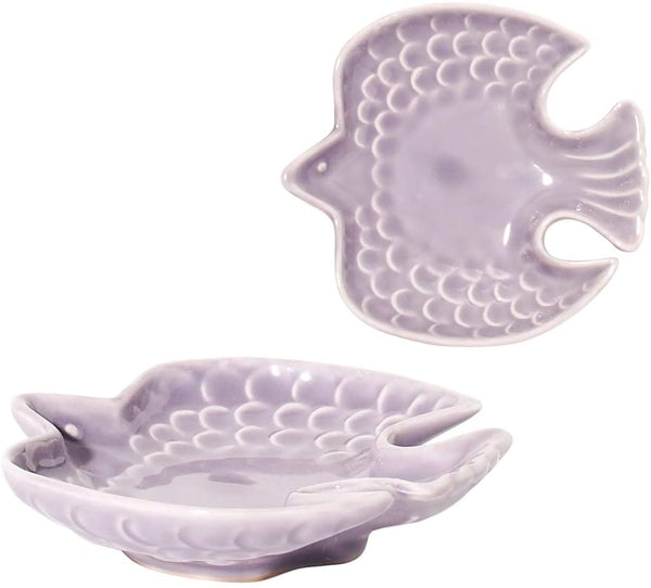 Mino Ware Bird Plate Purple