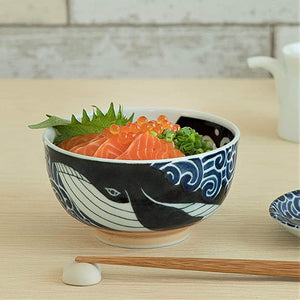 Mino Pottery Whale Donburi Bowl 16.91 fl oz (500ml)