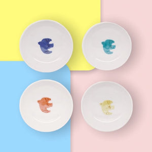 Hare Kutani Small Plate Set (x4) Bird Kutani Ware (9.0cm)