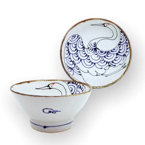 Rice Bowl Crane Kotohogi Hasami Ware (12.0 x 6.0cm)