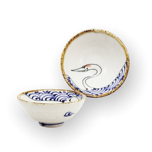 Sake Cup Crane Kotohogi Hasami Ware (50ml)