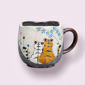 Tiger Mug Cup Kutani Ware (7.7 x 8.0cm)