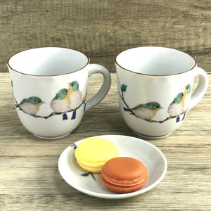 九谷焼 マグカップ 鳥 めじろ プレセント おしゃれ 青郊窯