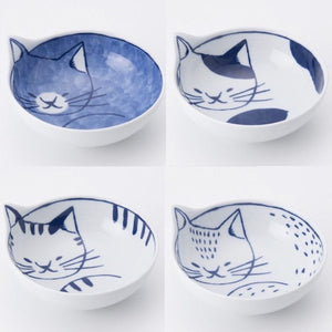 Cat Bowl Set of 4 Bowls ‘Neco’ Ishimaru Hasami Ware (14cm)
