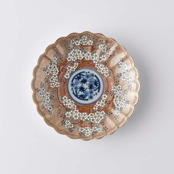 Sakura Plate Red 16cm Rinkuro Hasami Ware (15.8 x 2.8cm)