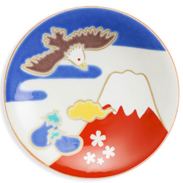 Kutani Ware Lucky Motif Small Plate – Kissho Collection, 15 Designs, 4.7" Japanese Porcelain Plate, Made in Japan