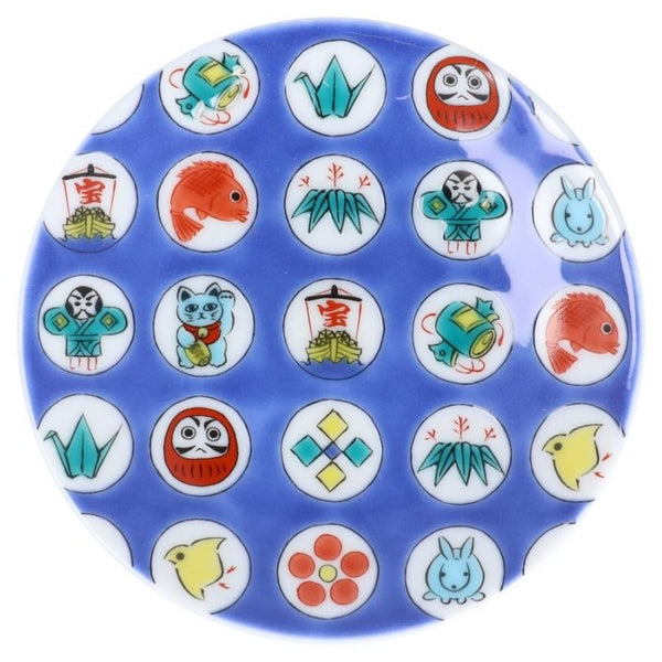 Kutani Ware Lucky Motif Mini Plate – Kissho Collection, 39 Designs, 9.5cm (3.7"), Japanese Porcelain, Made in Japan