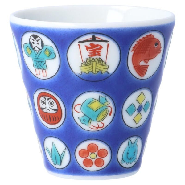 Kutani Ware Lucky Choko Sake Cup – Kissho Collection, 38 Designs Japanese Porcelain, Made in Japan