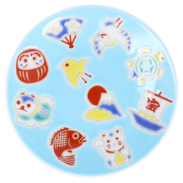 Kutani Ware Lucky Motif Mini Plate – Kissho Collection, 39 Designs, 9.5cm (3.7"), Japanese Porcelain, Made in Japan