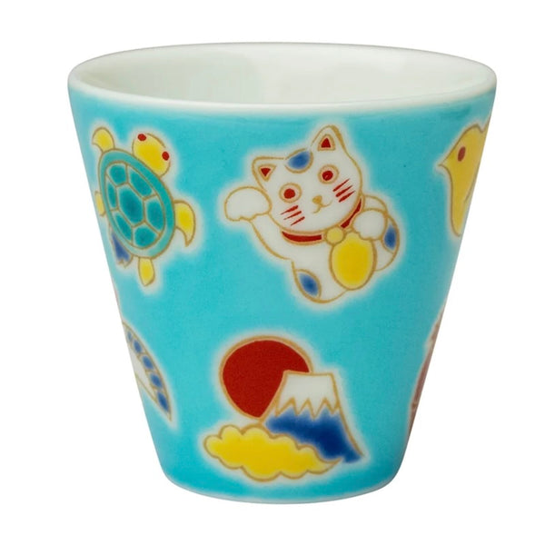 Kutani Ware Lucky Choko Sake Cup – Kissho Collection, 38 Designs Japanese Porcelain, Made in Japan