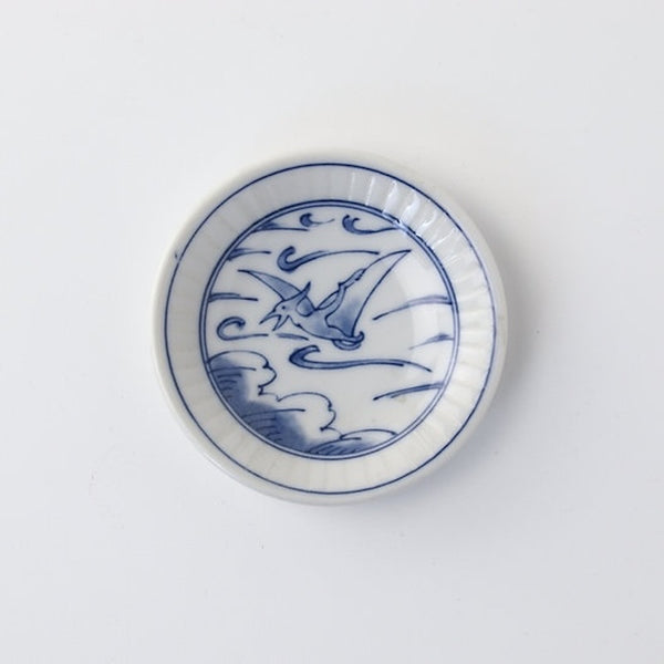 Edo Dinosaur Mini Plates – 8 DesignsEdo Dinosaur Mini Plate – Japanese Mino Ware Porcelain Sauce Dish, 9cm (3.5in), Made in Japan