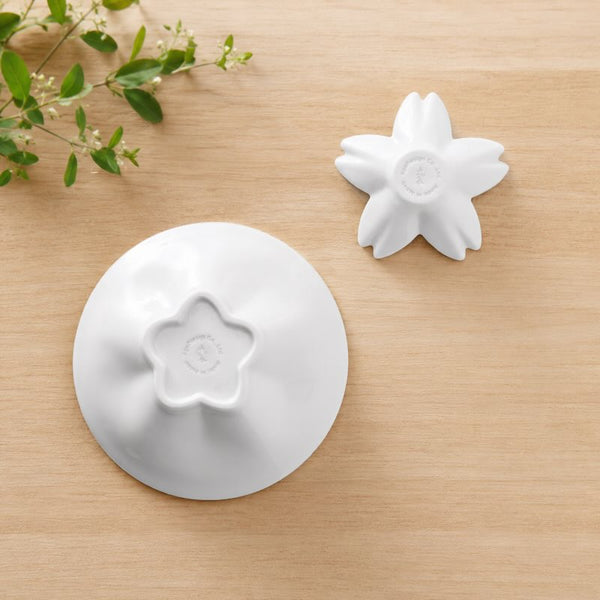 Sakura Sauce Plate & Mini Plate Set – Japanese Kutani Ware Porcelain, Made in Japan (White, Pink, Blue)