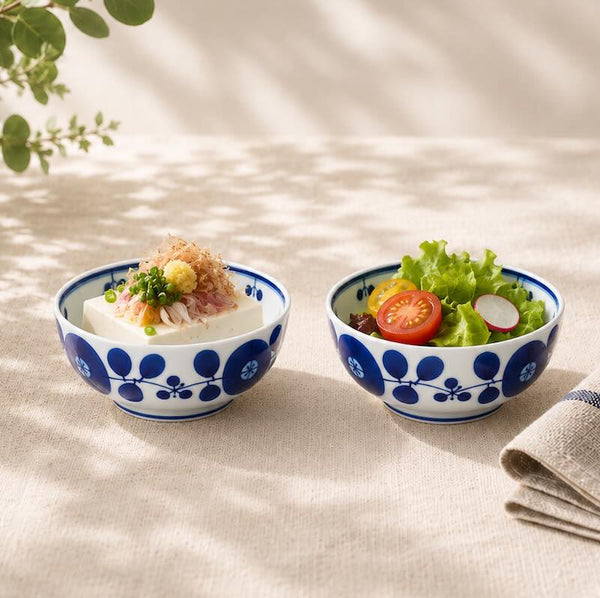 Bloom Japanese Small Serving Bowl – Wreath Design, Hand-Painted Hasami Ware Porcelain, 12.5cm (4.9 in), Made in Japan