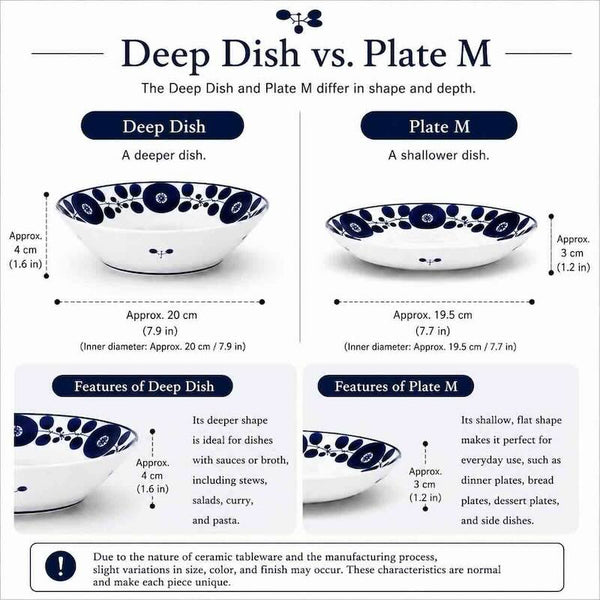 Bloom Japanese Dinner Plate – Wreath Design, Hand-Painted Hasami Ware Porcelain, 19.5 cm (7.7 in), Made in Japan