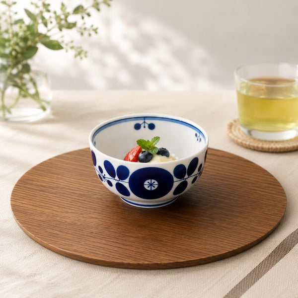 Bloom Japanese Dessert Bowl – Hand-Painted Floral Hasami Ware Porcelain, 10 cm (3.9 in), Made in Japan