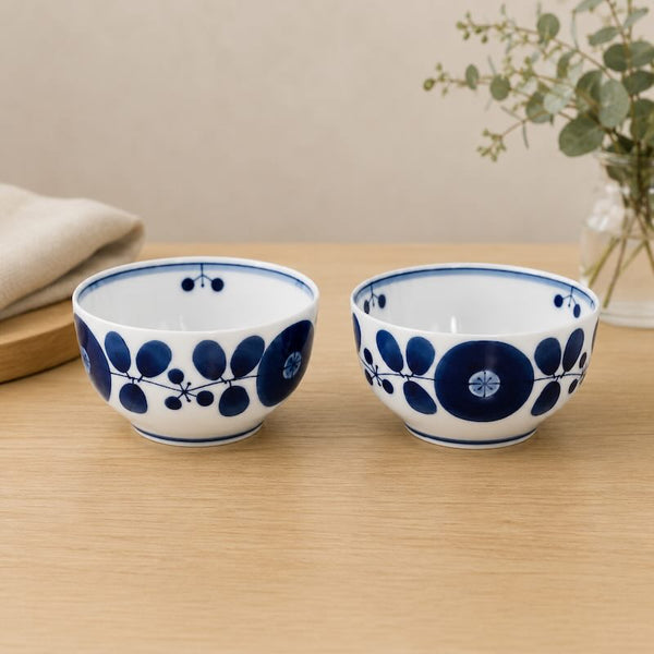 Bloom Japanese Dessert Bowl – Hand-Painted Floral Hasami Ware Porcelain, 10 cm (3.9 in), Made in Japan