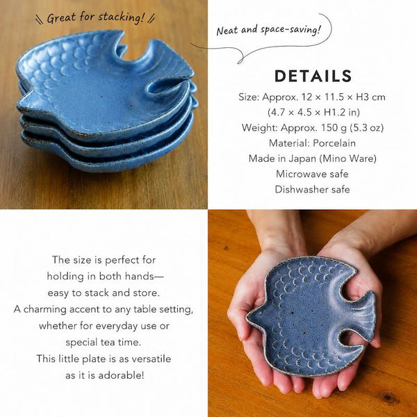 DINKY Bird Small Plate Set of 3 Colors – Japanese Mino Ware Porcelain Dessert Plates, Made in Japan