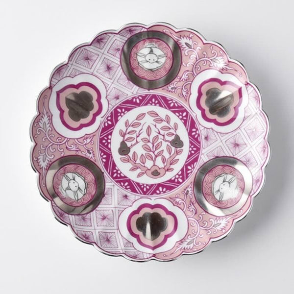 Hasami Ware Scalloped Porcelain Plate – Kotohogu Ko-Imari Style, 19cm (7.5"), Made in Japan
