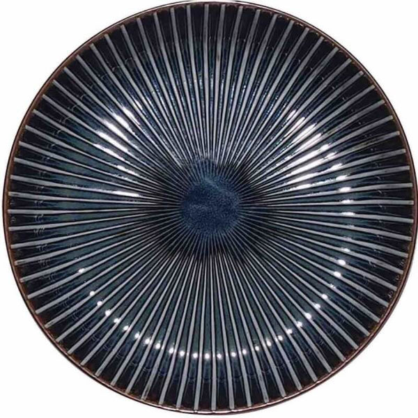 SENDAN Deep Plate 22.5cm Shinogi Style - Made in Japan, Mino Ware