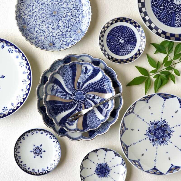 Ransei Hasami Ware Kosometsu Ginka Side Plate 18.5cm (7.3 in) – Blue Silver Handmade Japanese Porcelain