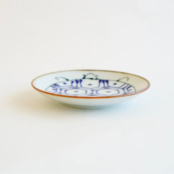 Crane & Turtle Series Hand-Painted Turtle Small Plate – Hasami Ware, Made in Japan