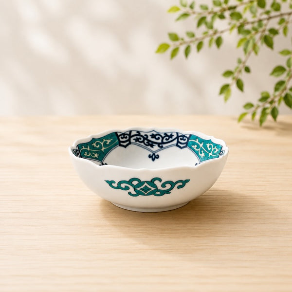 Kutani Ware 14cm (5.5") Japanese Porcelain Small Bowl – Flower & Bird Design, Made in Japan
