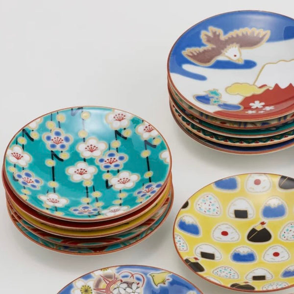 Kutani Ware Lucky Motif Small Plate – Kissho Collection, 15 Designs, 4.7" Japanese Porcelain Plate, Made in Japan