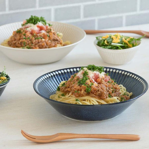 みのる陶器 Albee アルビー 深皿  225ディーププレート大皿 おしゃれ 美濃焼 日本製 食器 選べる3色（ネイビー・ベージュ・グレー）