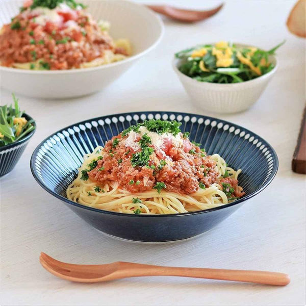 みのる陶器 Albee アルビー 深皿  225ディーププレート大皿 おしゃれ 美濃焼 日本製 食器 選べる3色（ネイビー・ベージュ・グレー）