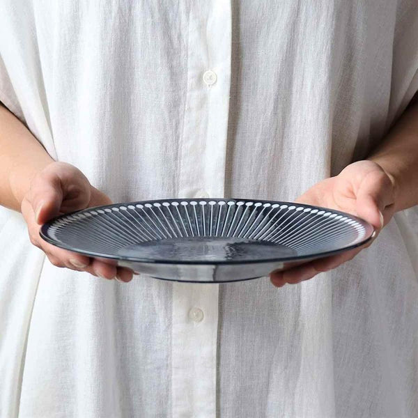 みのる陶器 Albee アルビー 220プレート 大皿 22cm 美濃焼 日本製 食器 選べる3色（ネイビー・ベージュ・グレー）