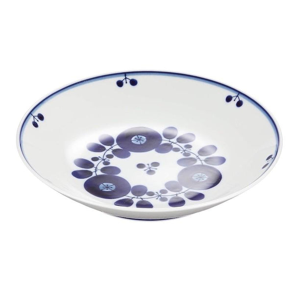 Bloom Japanese Deep Dish – Bouquet Design, Hand-Painted Hasami Ware Porcelain, 20 cm (7.9 in), Made in Japan