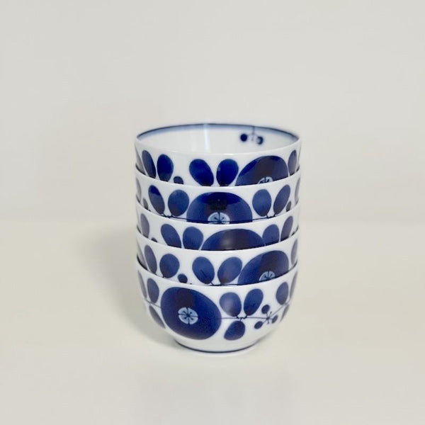 Bloom Japanese Dessert Bowl – Hand-Painted Floral Hasami Ware Porcelain, 10 cm (3.9 in), Made in Japan