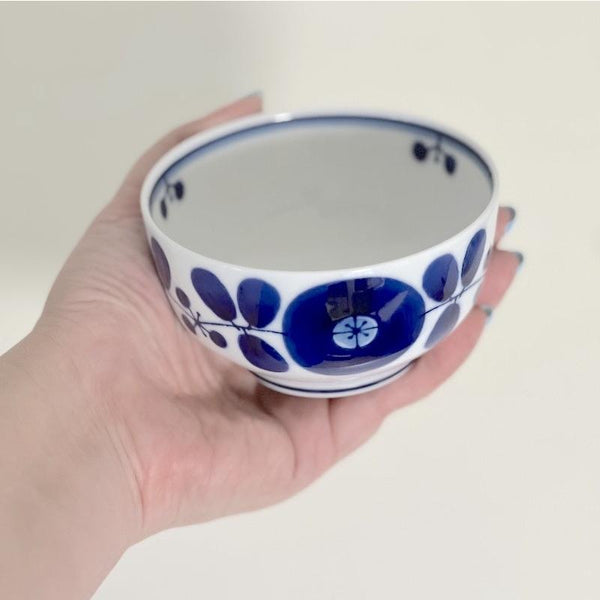 Bloom Japanese Dessert Bowl – Hand-Painted Floral Hasami Ware Porcelain, 10 cm (3.9 in), Made in Japan