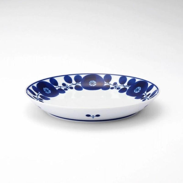 Bloom Japanese Dinner Plate – Wreath Design, Hand-Painted Hasami Ware Porcelain, 19.5 cm (7.7 in), Made in Japan