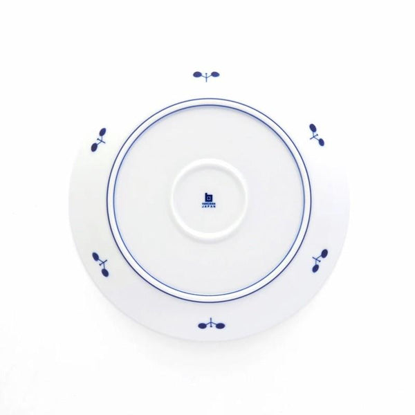 Bloom Japanese Dinner Plate – Wreath Design, Hand-Painted Hasami Ware Porcelain, 19.5 cm (7.7 in), Made in Japan