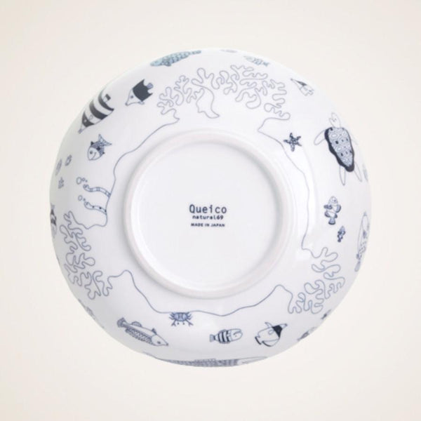 Whale Shark and Marine Life Large Bowl, Made in Japan, Hasami Ware
