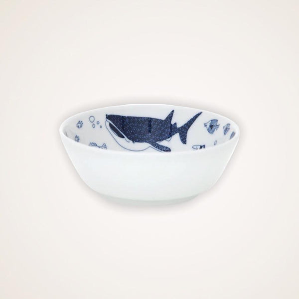 Whale Shark and Marine Life Size M Bowl (11.5x4.5cm), Appetizer Bowl, Made in Japan, Hasami Ware