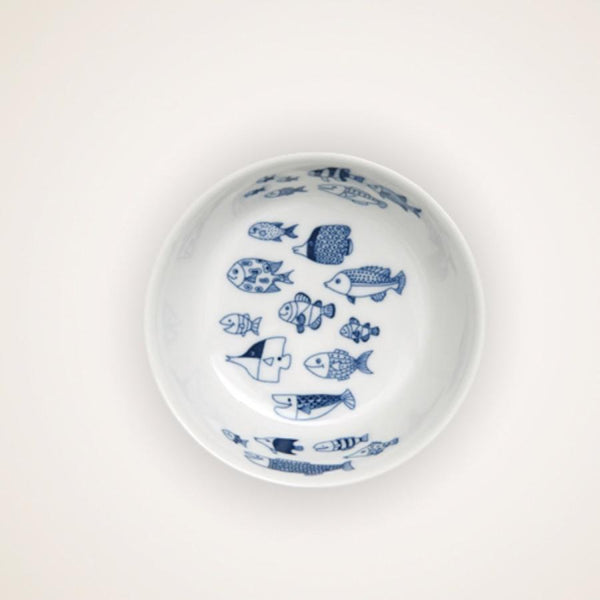 Whale Shark and Marine Life Small Bowl (9.5 x H3.5cm), Made in Japan, Hasami Ware, 3 Designs