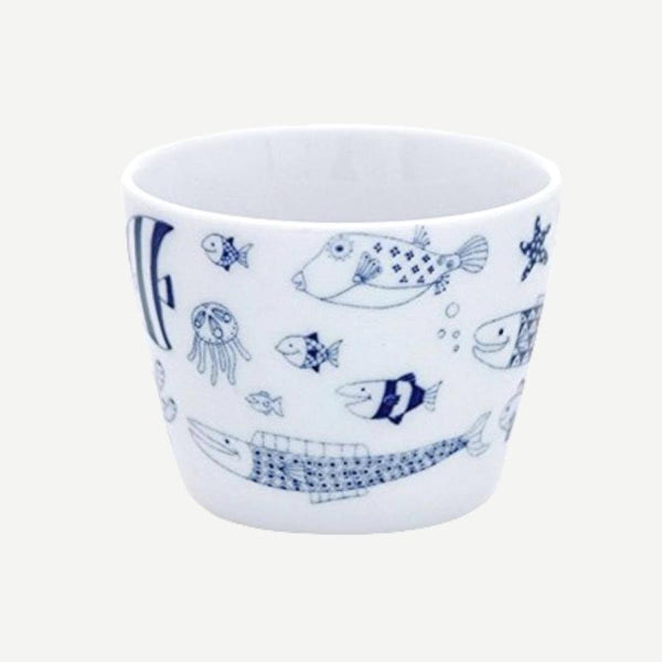 Whale Shark and Marine Life 200ml Soba Cups, Made in Japan, Hasami Ware (2 Designs)