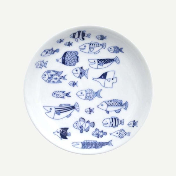 Whale Shark and Marine Life Small Plates 13cm (5.1 in), Made in Japan, Hasami Ware (7 Designs)