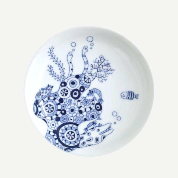 Whale Shark and Marine Life Small Plates 13cm (5.1 in), Made in Japan, Hasami Ware (7 Designs)