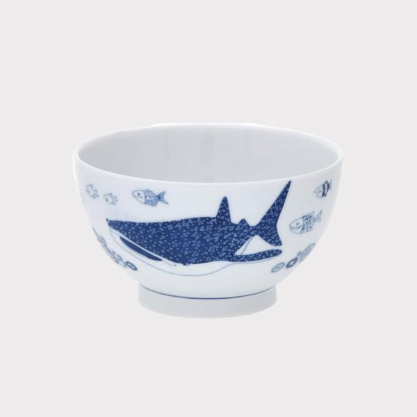 Whale Shark and Marine Life Japanese Rice Bowls, Hasami Ware (2 Designs)