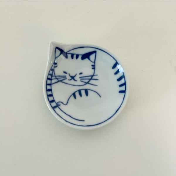 Neco Cat Chopstick Rest Set of 6, Made in Japan, Hasami Ware Porcelain