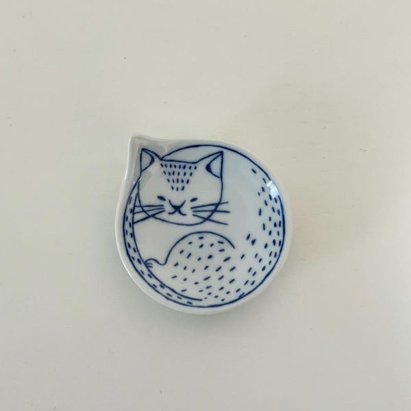 Neco Cat Chopstick Rest Set of 6, Made in Japan, Hasami Ware Porcelain